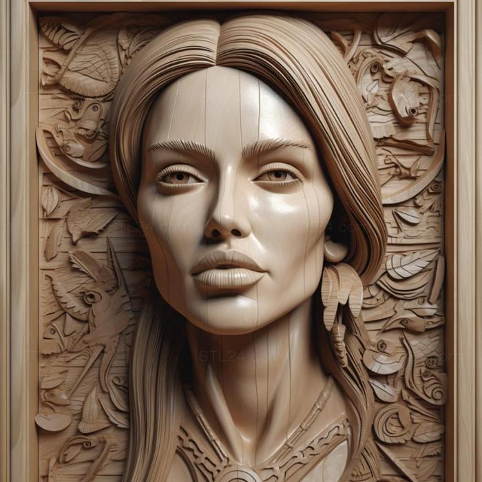Знаменитости (Анджелина Джоли 3, 3DFMS_6186) 3D модель для ЧПУ станка